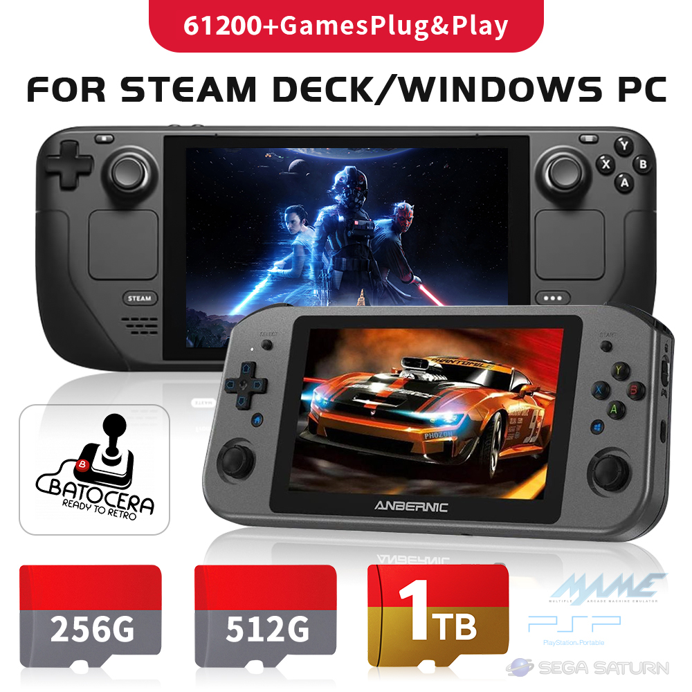 Laptop Gaming Console - 1TB Latest Batocera 39 OS TF