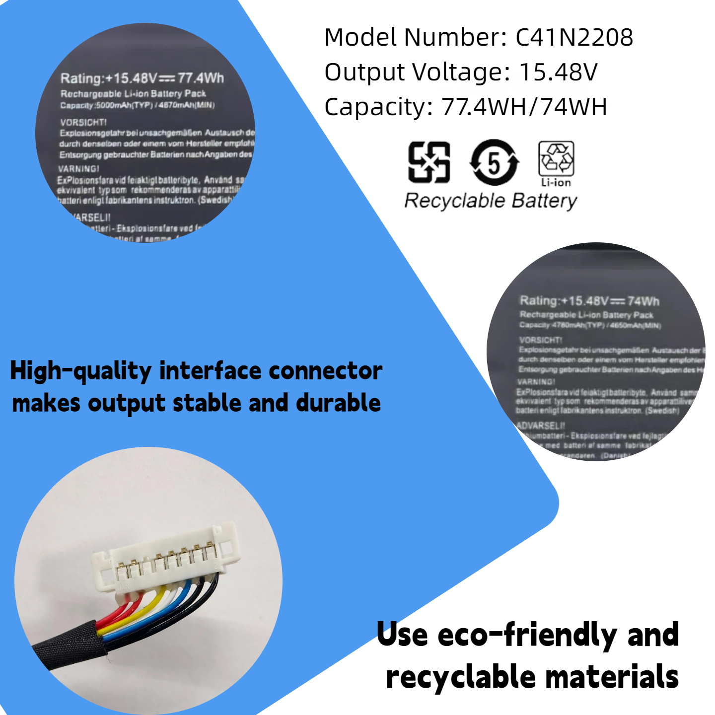 C41N2208 Laptop Battery For AS - Laptop Gaming Console avaliação e preço