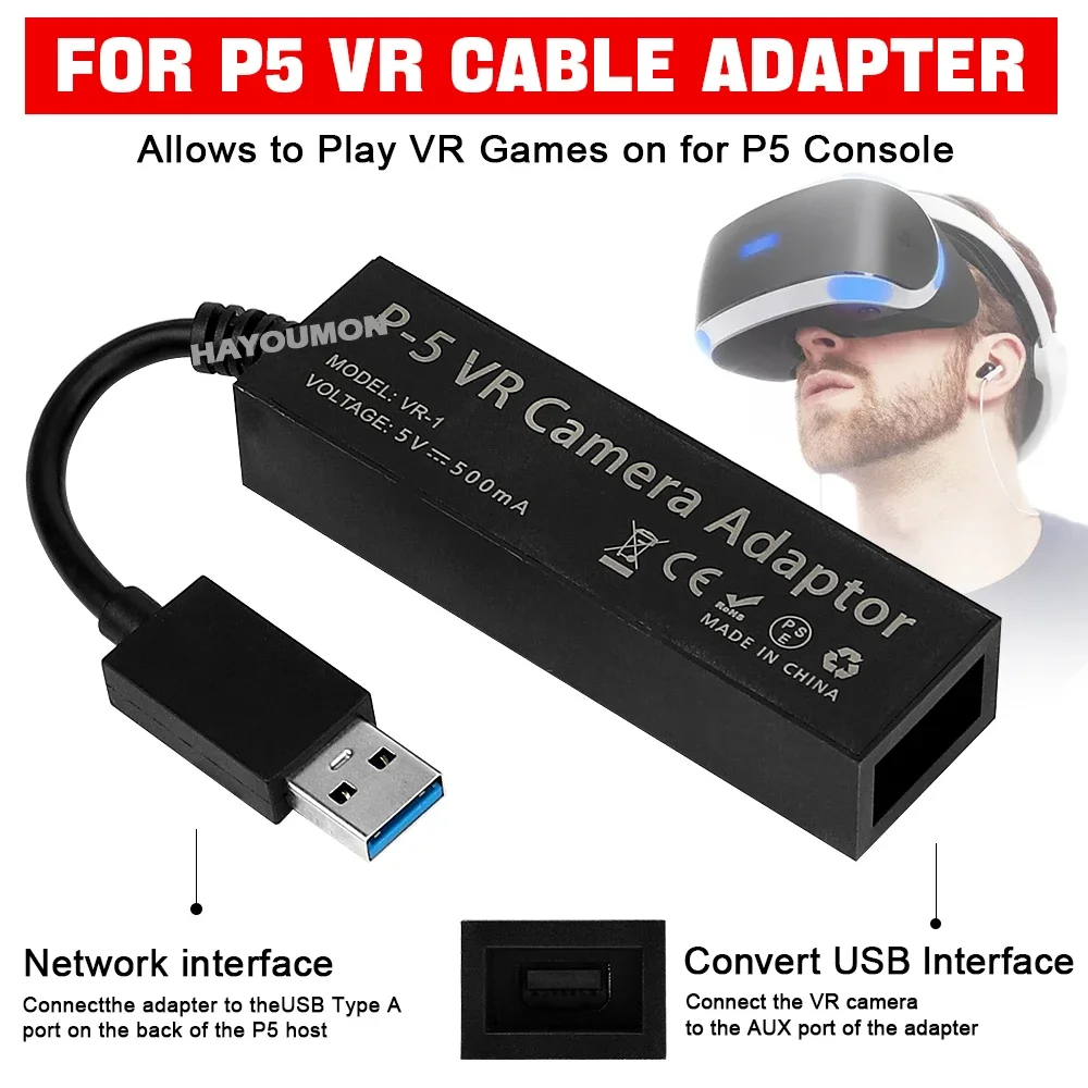 For PS5 VR Cable Adapter For P - Gaming Console Vr avaliação e preço