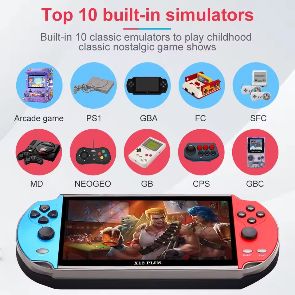 X7 X12 Plus Retro Handheld Vid - Gaming Console X7 avaliação e preço