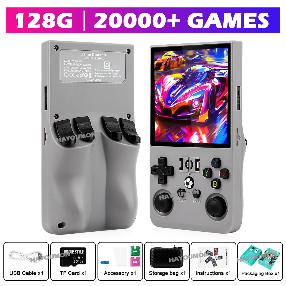 R36 Max Gray Handheld Gaming P - Gaming Console R36 Max avaliação e preço
