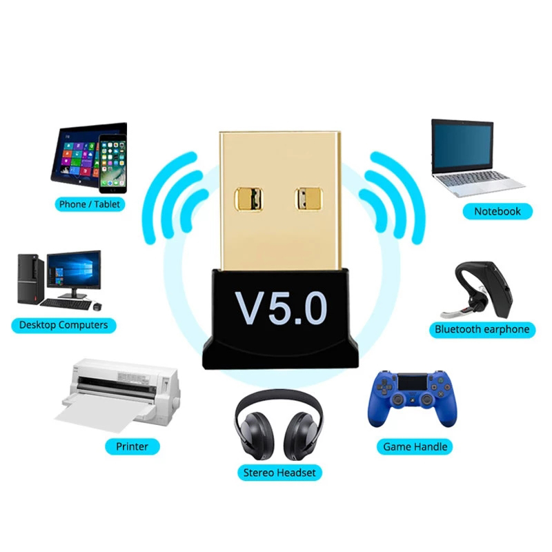 Bluetooth 5.0 Receiver USB Wir - Laptop Gaming Console avaliação e preço