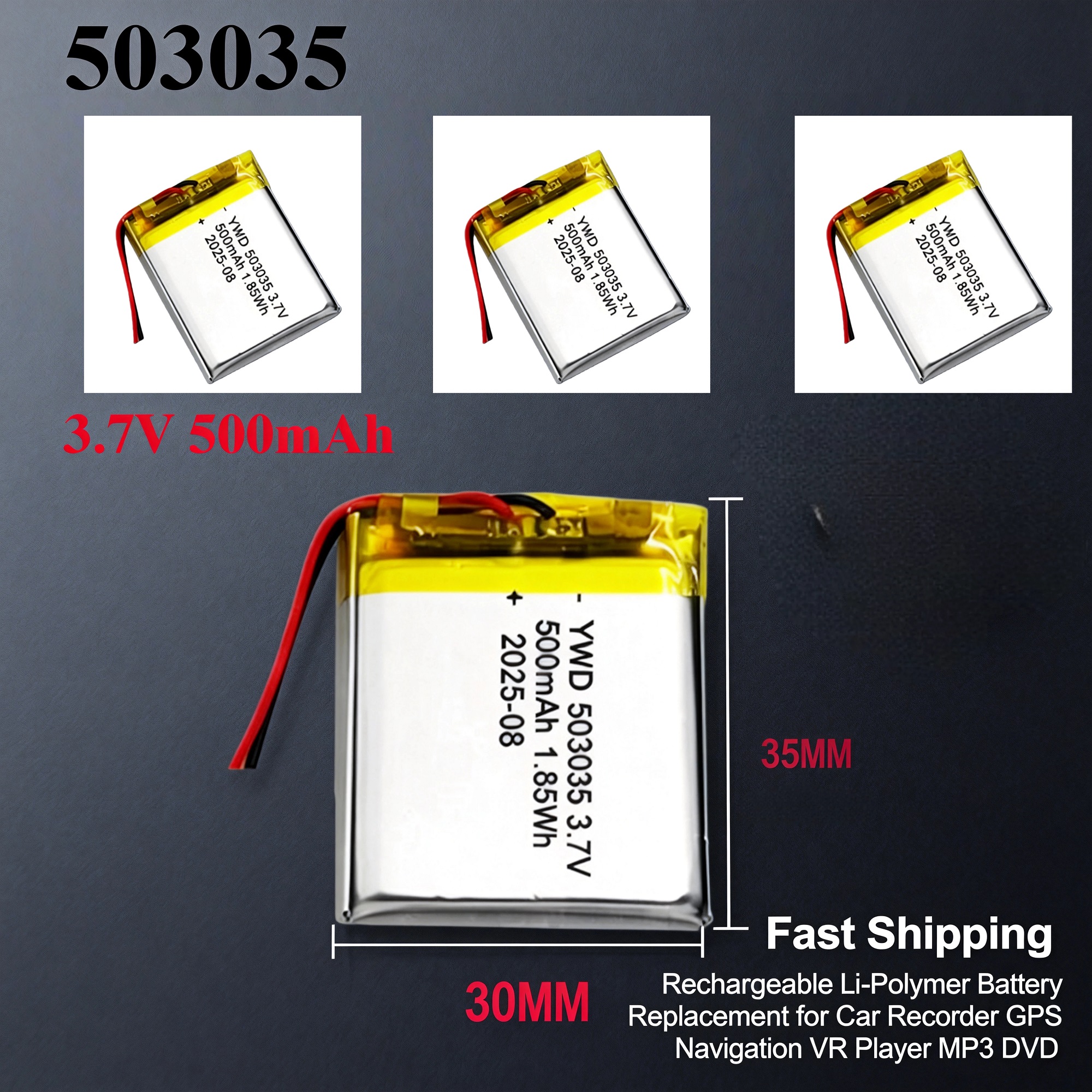 3.7V 500mAh 503035 Rechargeabl - Gaming Console Vr avaliação e preço